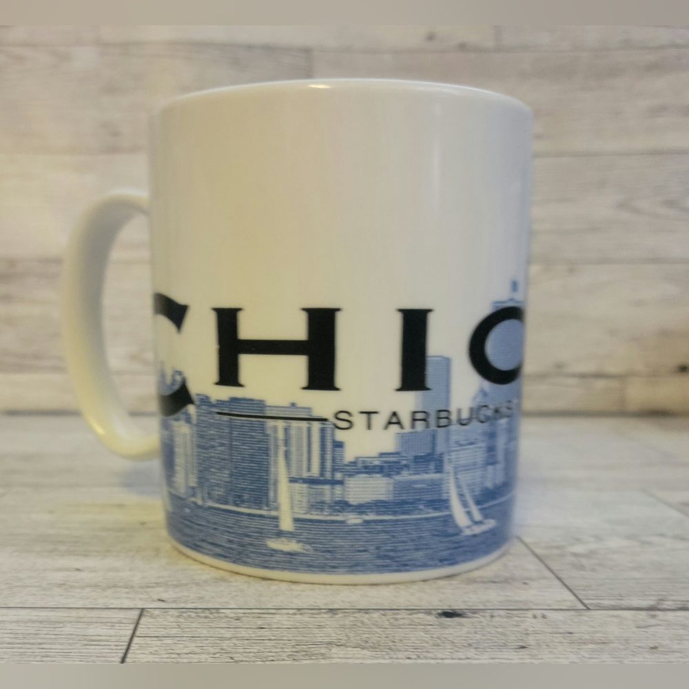 💓STARBUCKS CHICAGO Skyline Series One Barista 2002 Vintage Coffee Mug